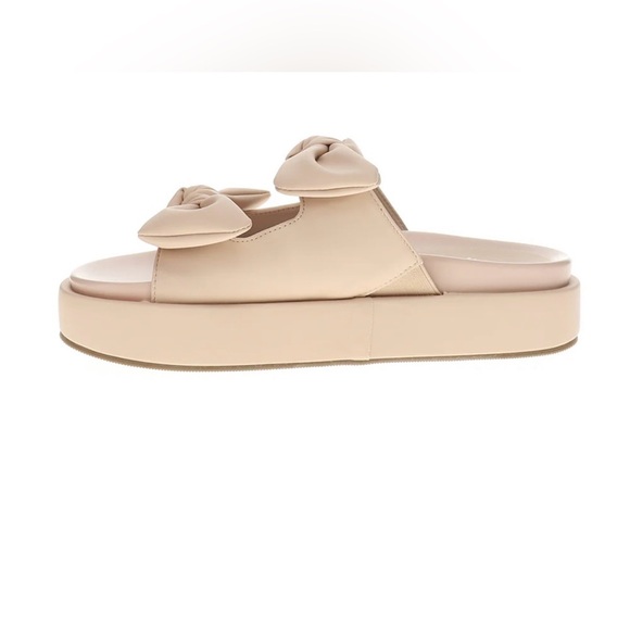 NWB Women's Beige Bow Slip-On Sandals - Picture 7 of 11